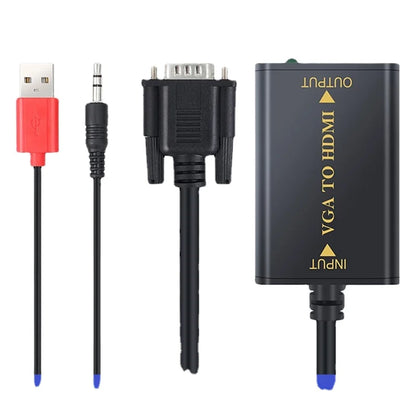 VGA To HDMI Converter - Audio Input with USB Power Supply - VGA To HDMI Female Video Audio Converter