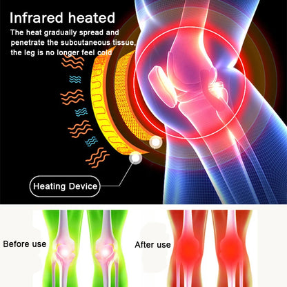 Electric Knee Massager Brace Support Wrap Infrared Heating Therapy Arthritis Cramps Muscle Relax Injury Recovery Rehabilitation