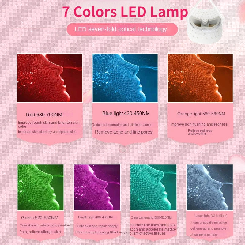 LED Light Therapy Facial Mask 7-3 Colors Lamp Photon Anti-Aging Anti Wrinkle Rejuvenation Wireless Face Mask Skin Care Beauty