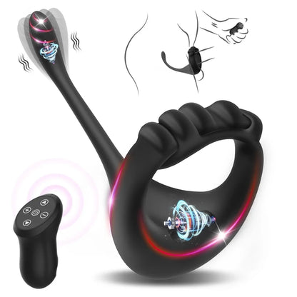 Anal Plug Butt Stimulator Masturbator Cock Ring Male Vibrator Penis Ring Male Prostate Massager Remote Control Sex Toy for Men