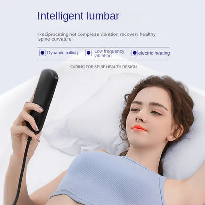 Lumbar Massager Electric Curvature Airbag Traction Pulse Hot Compress Vibration Top Waist Home Lumbar Spine Massager