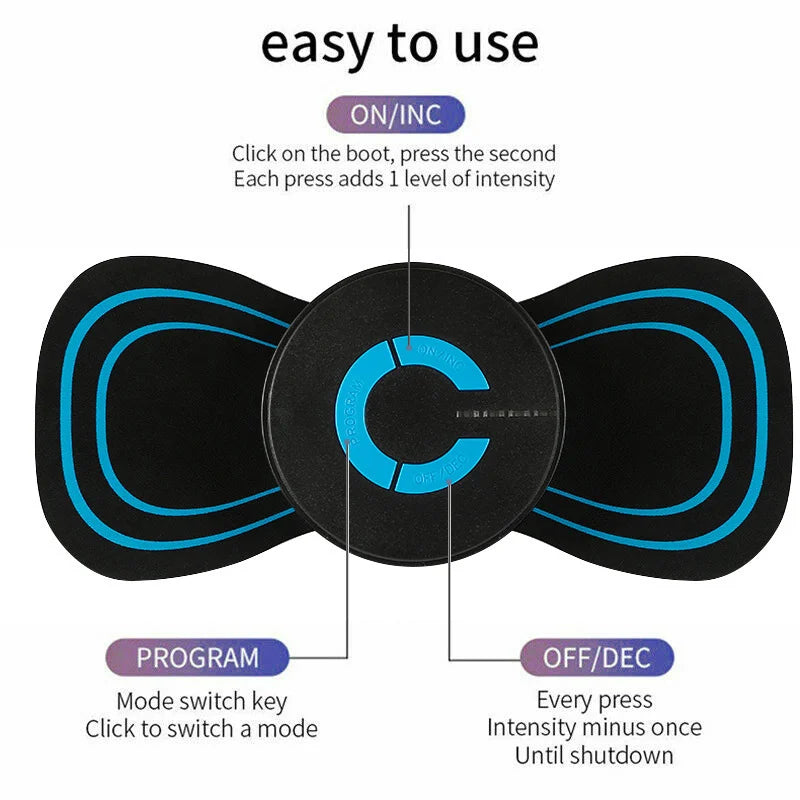 Electric Neck Massager Rechargeable EMS Pulse Cervical Back Muscle Muscle Relax Spine Vertebra Massage Pads Support Dropshipping