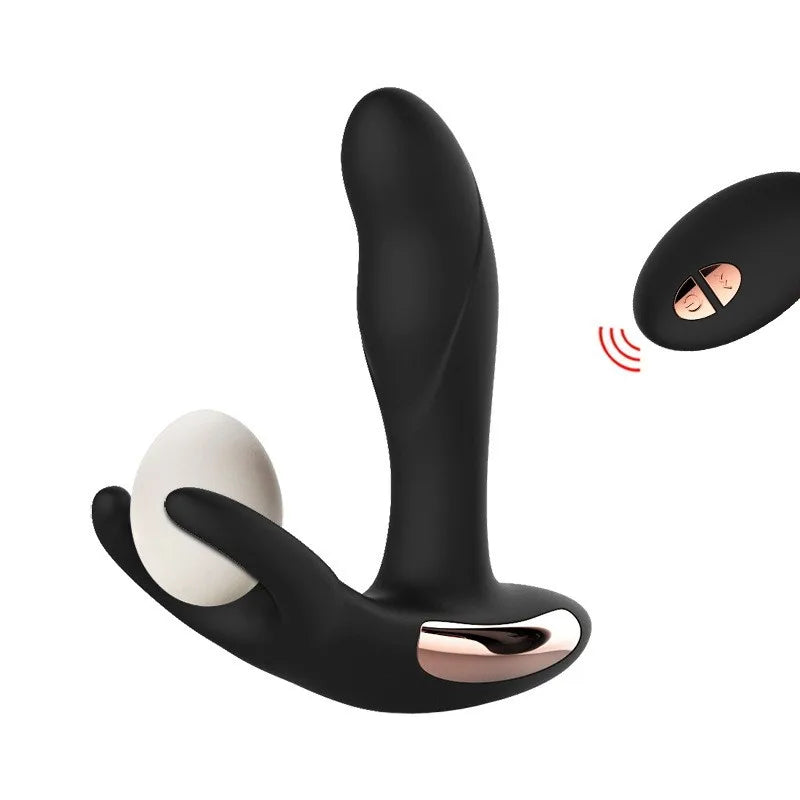 Soft Silicone Rechargeable Male Prostate Massager Wireless Remote Vibrator Anal Butt Plug Anal Sex Toys for Men Women