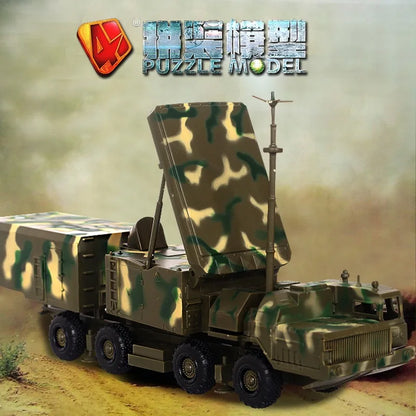 4D 1/72 Assemble Moldel Truck PMU Missile Systems Guided irradiation Radar Vehicle Plastic Puzzle Building Kit Military Car Toys