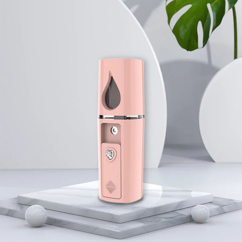 Portable Mini Spray Cooler Face Steamer USB Rechargeable Mini Humidifier Skin Facial Care Moisturizing Atomizer Beauty Spa