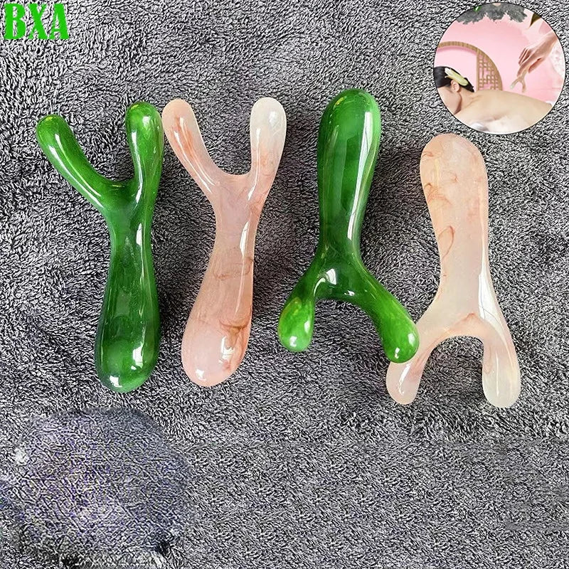 1pc Y-shaped Fork Nose Massage Resin Face Lifting Stone Guasha Scraping Facial Gouache Plate Nose Massage Trigger Point