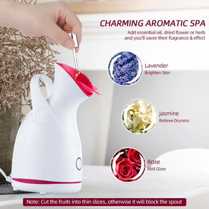 Nano Steam Facial Steamer Hot Compress Heating Sprayer Skin Moisturizing Humidifier Pore Deep Cleaning Water Hydration Nebulizer