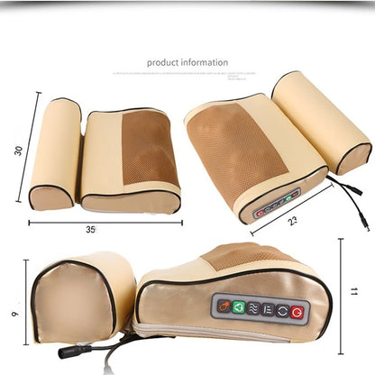 Heat Massage Pillow Electric Neck Shoulder Shiatsu Kneading Full Body Back Device Cervical Health Massage Pillow Multifunctional