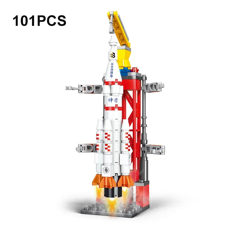 101PCS MOC Military Series Space Shuttle Rocket Launch Center Building Blocks Educational Toys Bricks Children Boy Gifts