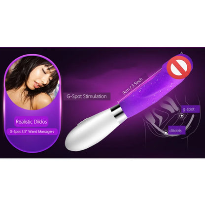 1PCS Powerful Realistic Dildos 10-Frequency G-Spot Mute Wand Massager Vibrators Masturbator Sex Toys for Woman Female