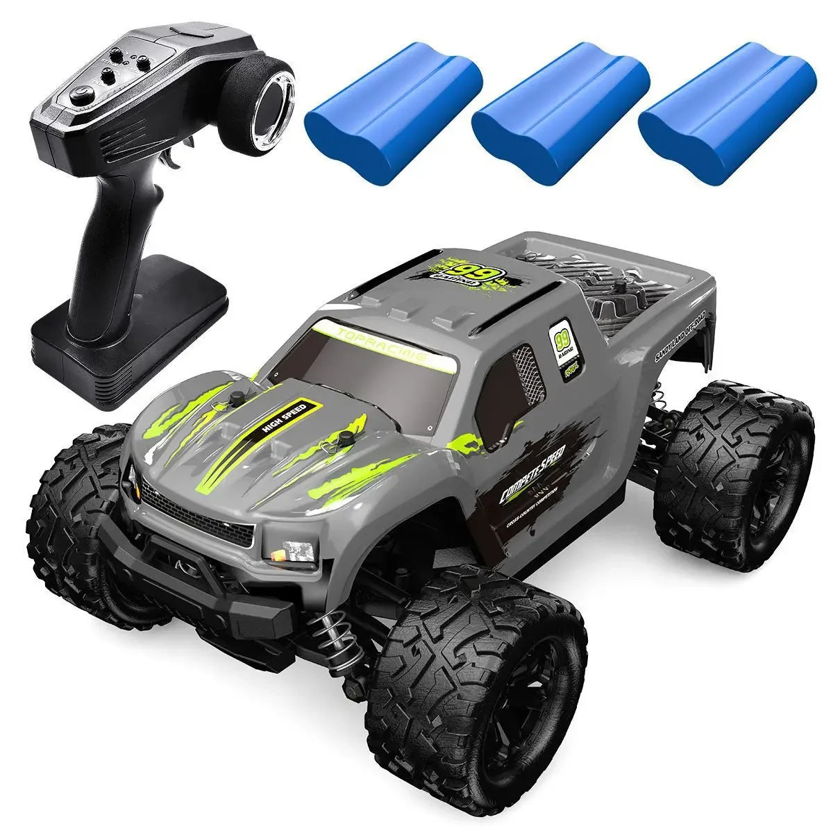 1/18 Scale 4WD Off-Road Monster Trucks RC Cars with 38KM/H High Speed, 2.4 GHz Remote-Controlled Electric All Terrain Car Toys