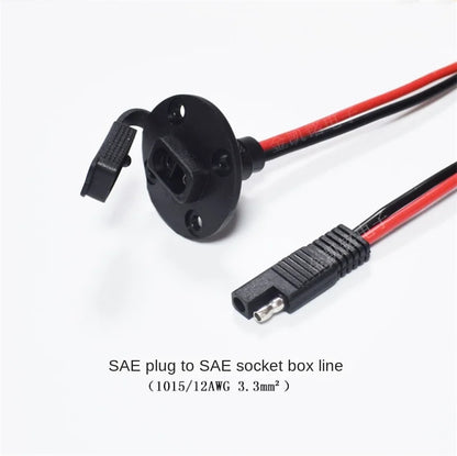 1015/12AWG Copper Wire Assembly with Screw Hole and Dust Cap Power Cord SAE Socket Box Cable 30cm