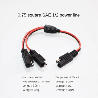 1015/12AWG Copper Wire Assembly with Screw Hole and Dust Cap Power Cord SAE Socket Box Cable 30cm