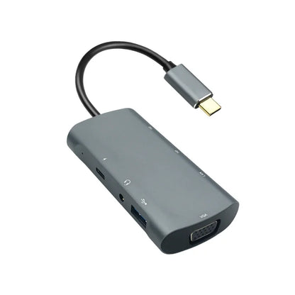 TYPE-C To VGA HD RJ45 PD USB AUDIO 8-in-1 Adapter