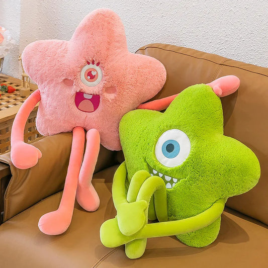 80cm Little Star Plush Doll Throw Pillow Soft Cute Sleeping Funny Girl Children's Toy Long Leg Monsters Doll Sofa Chair Cushion