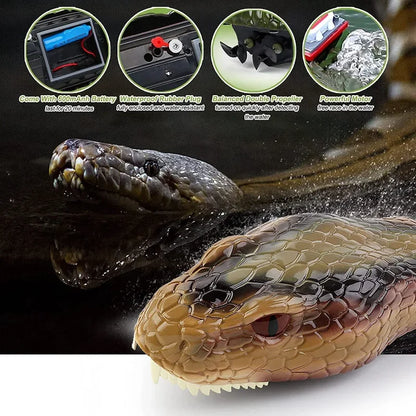 2.4G RC Boat Remote Control Snake Boats Electric Simulation Python Boat Toys 2 In 1 Toys for Boys Gifts Novelty Gag Prank Toy