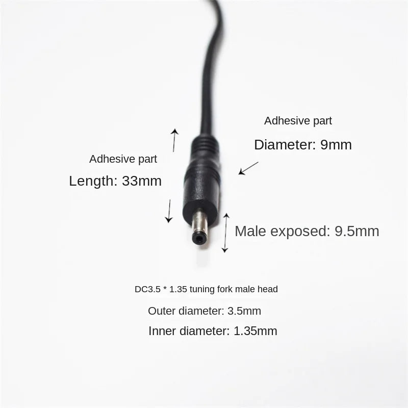 1.5m 12V Car Charger 5A Cigarette Lighter Male To DC3.5*1.35mm Fork Connector Power Cable, 0.5mm² Pure Copper