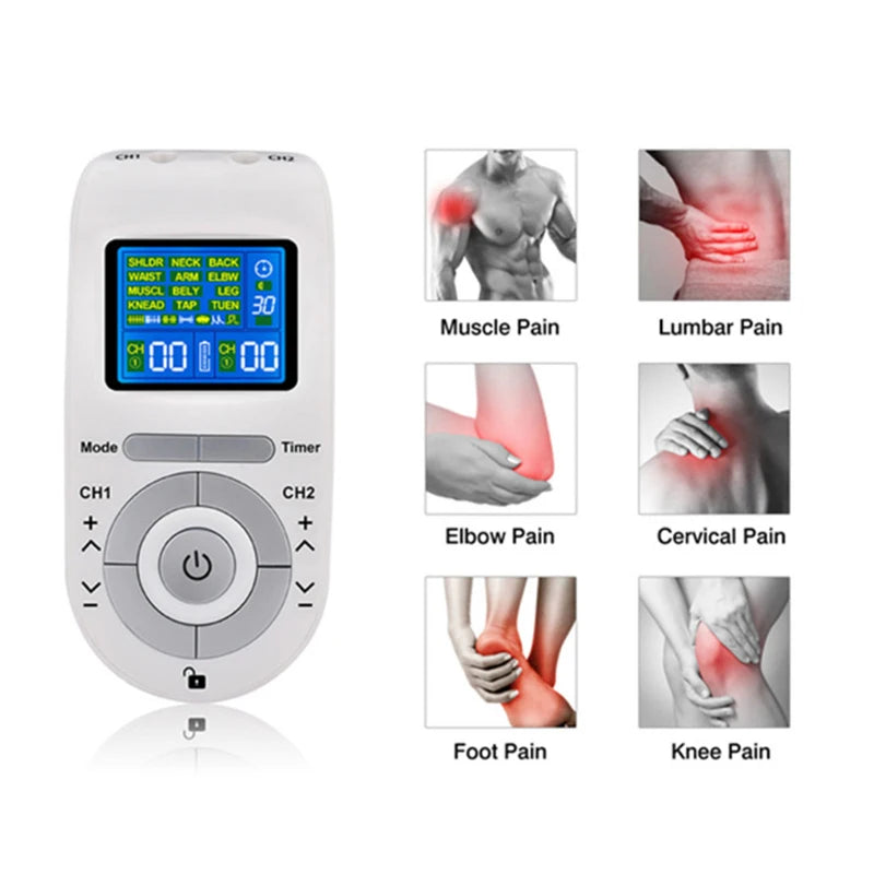 BXA 12 Modes Electrical Tens Machine Massager Unit for Muscle Relax Pulse Massage EMS Muscle Stimulation Tens Electroestimulador