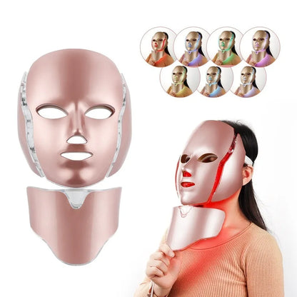 Photon 7 Color Led Mask Skin Rejuvenation Acne Anti-wrinkle Tight Neck Beauty Instrument Korea Light Face SPA Face Mask Machine