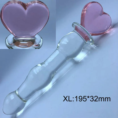 1PCS Anal Sex Toys Magic Wand Crystal Glass Stick Fake Parasol Anal Plug(L/XL) Masturbation Dildos Sex Toy for Women Men Female