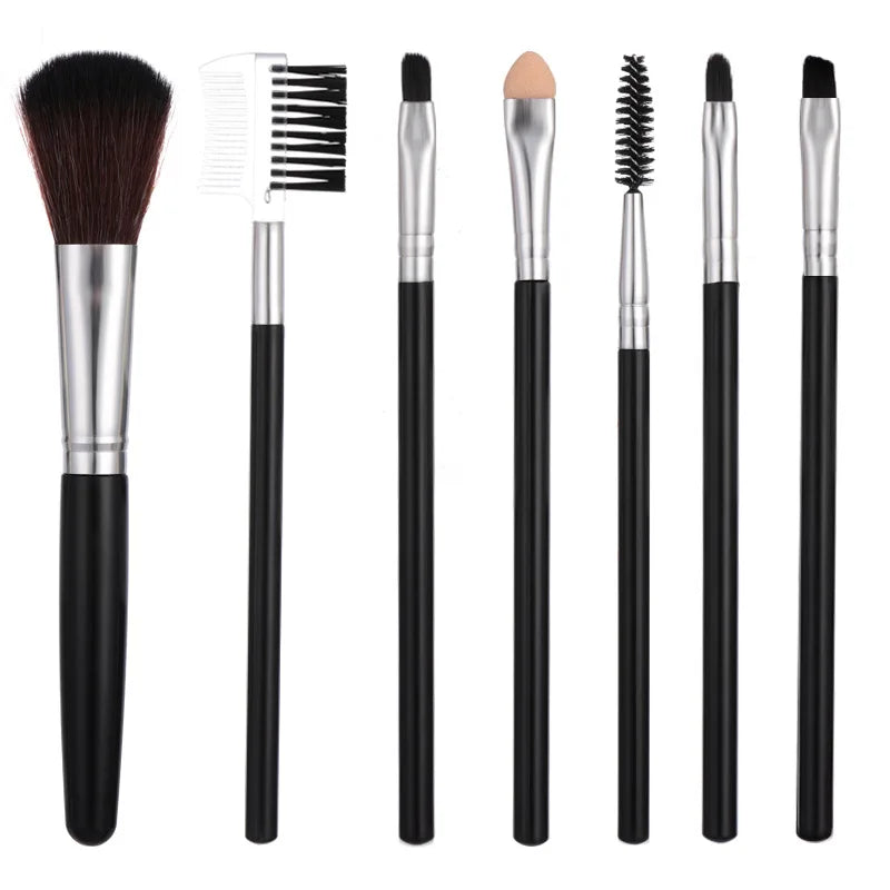 7PCS Makeup Brushes Set Portable Soft Eye Shadow Brush Cosmetic Foundation Powder Eyelash Eyebrow Concealer Makeup Tool Reusable