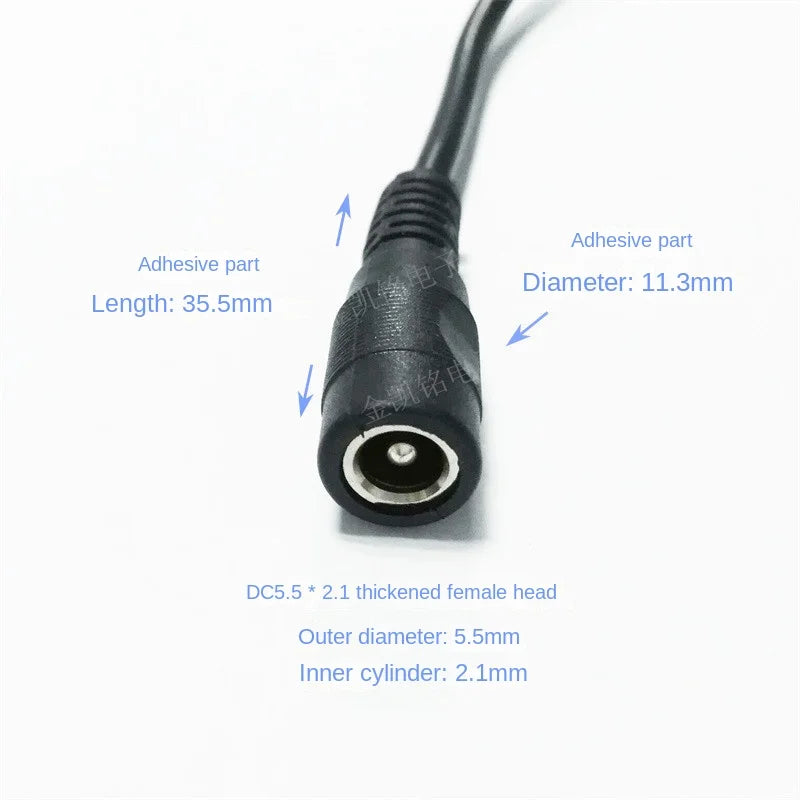 12V Surveillance Power Extension Cable - DC5.5*2.1mm - 1-to-4 Splitter Cable - for Camera Equipment