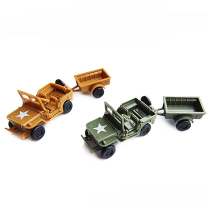 4D 1/72 Assembled Modle World War II USA Allied Willis Jeep Model Military Decoration Car Collection Toy Sandpan Game Toys