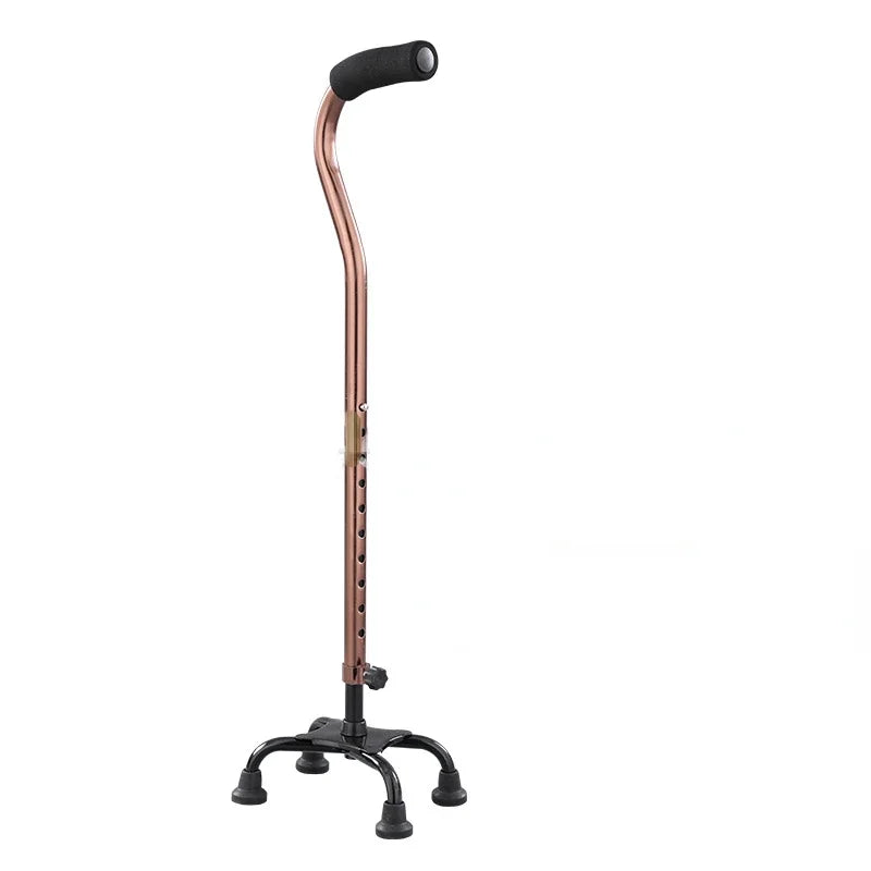 4 Legged Aluminum Alloy Crutches for Elderly People Anti Slip Crutches Adjustable Height Crutches Stainless Steel Crutches