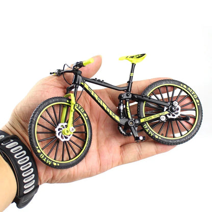 1:10 Mini Alloy Bicycle Model Diecast Metal Finger Mountain Bike Racing Toy Bend Road Simulation Collection Toys for Children