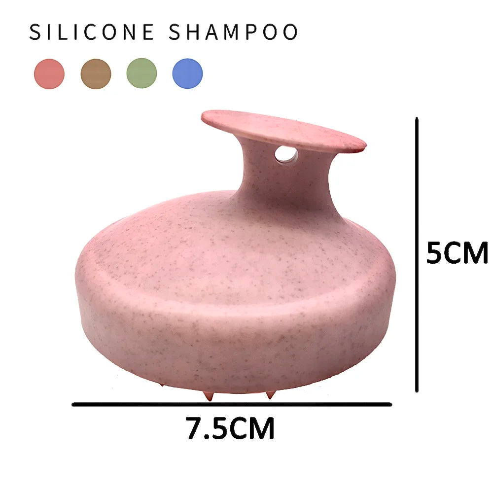 Straw Silicone Shampoo Cleaning Care Root Itchy Scalp Massage Comb Shower Brush Bath Spa Anti-dandruff Shampoo