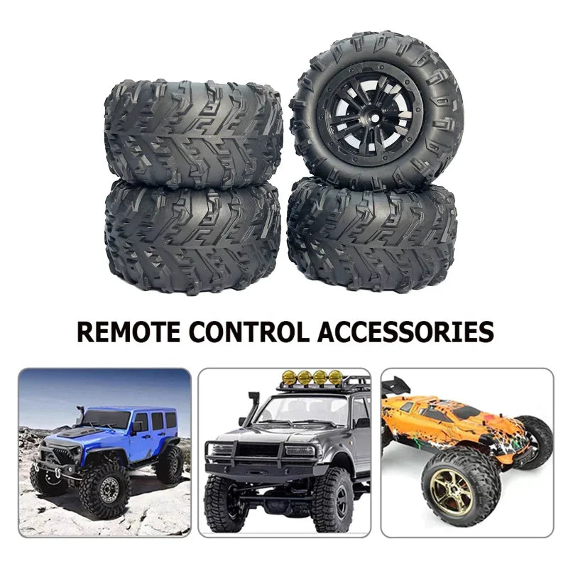 85mm Front Rear Tires Upgrade Parts Rubber RC Car Wheel Replacement Accessories 12mm Hex Hub for Wltoys Upgrading Refitting