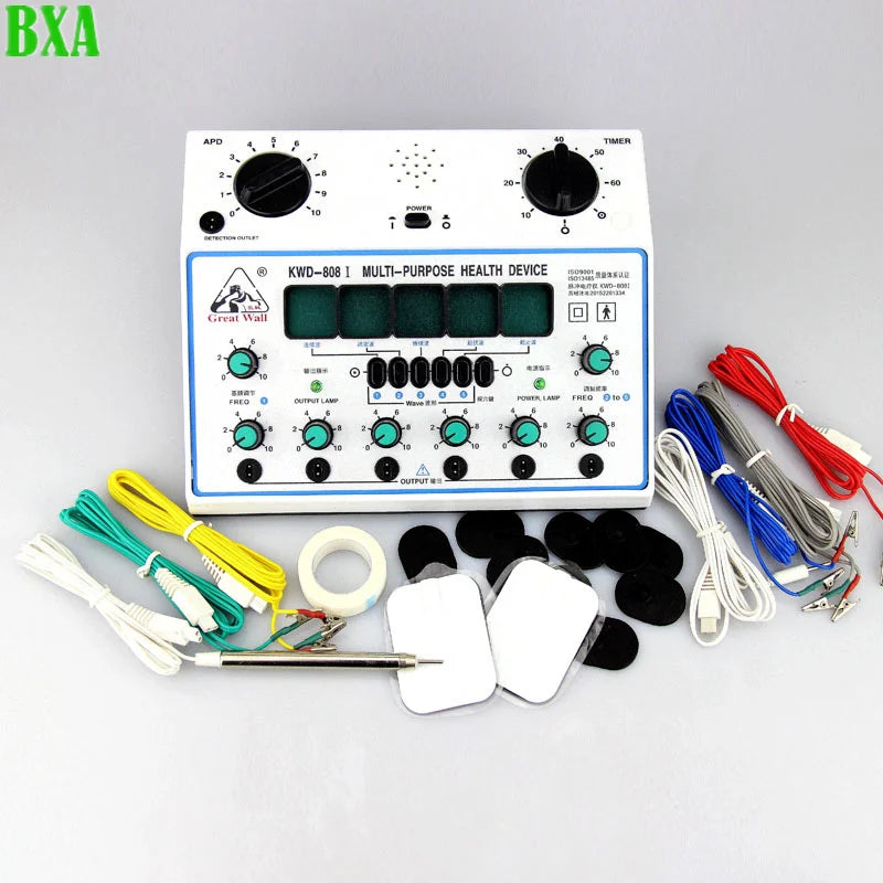 New EMS Massager Electro Acupuncture Stimulator Machine Nerve Muscle  Therapy 6waveforms 6 Output Patch Massage Care KWD808-I