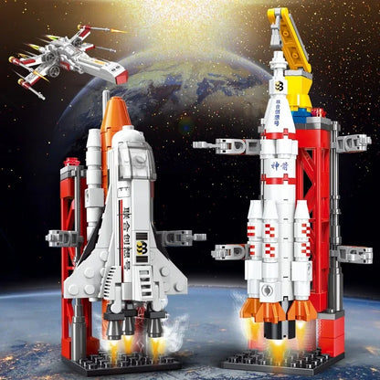 101PCS MOC Military Series Space Shuttle Rocket Launch Center Building Blocks Educational Toys Bricks Children Boy Gifts