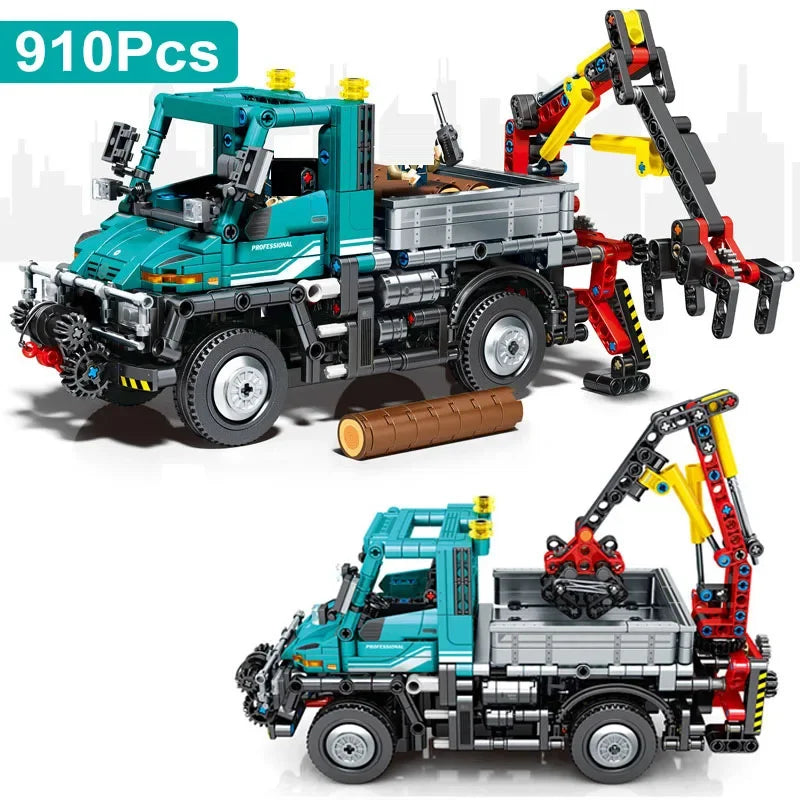 910Pcs MOC Blocks Mechanical Farm Engineering Car Model Building Blocks City Unimog Truck Figures Bricks Toys Kids Adult Gift