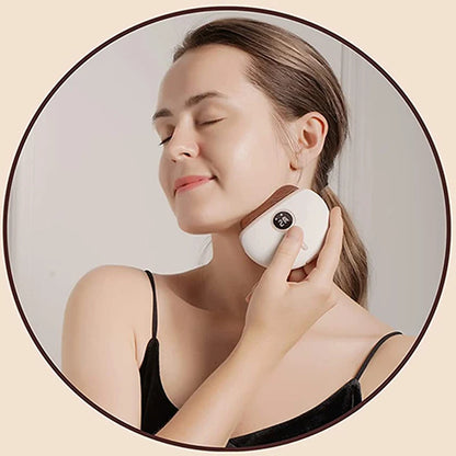 Red Bian Stone Scraping Electric Gua Sha Vibrate Heated Lifting Led Health Beauty Portable Device Face And Neck Massage