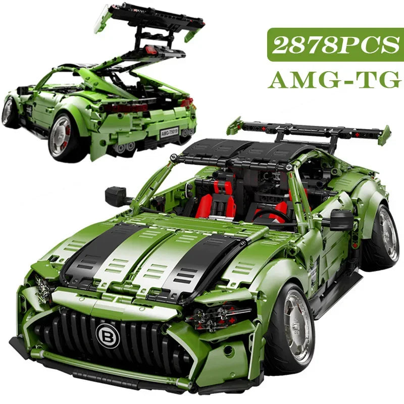 2878Pcs Technical MOC Super Sport Car Model Building Blocks City Famous Racing Speed Vehicle Bricks Toys Kids Adult Gifts