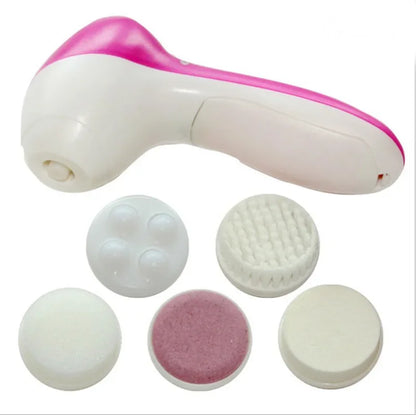 5in1 Face Cleansing Brush Silicone Facial Brush Deep Cleaning Pore Cleaner Face Massage Skin Care 5 in 1 Waterproof Facial Brush