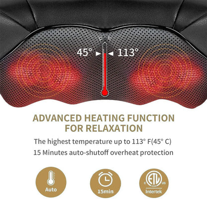 New 4D Kneading Massage for Neck and Back Pillow Shawls Electric Cervical Cushion Body Massager For Neck Infrared Heating Gift