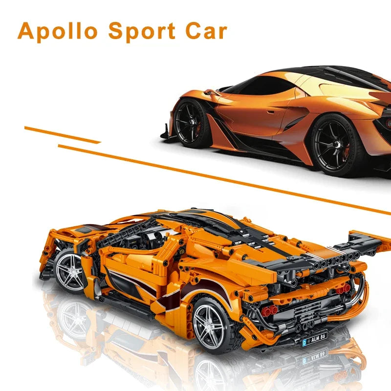 1397PCS Technical MOC 1:14 Gumpert Apollo Super Speed Car Building Blocks Sport Vehicle Assemble Bricks Toys GIfts For Boy Kids