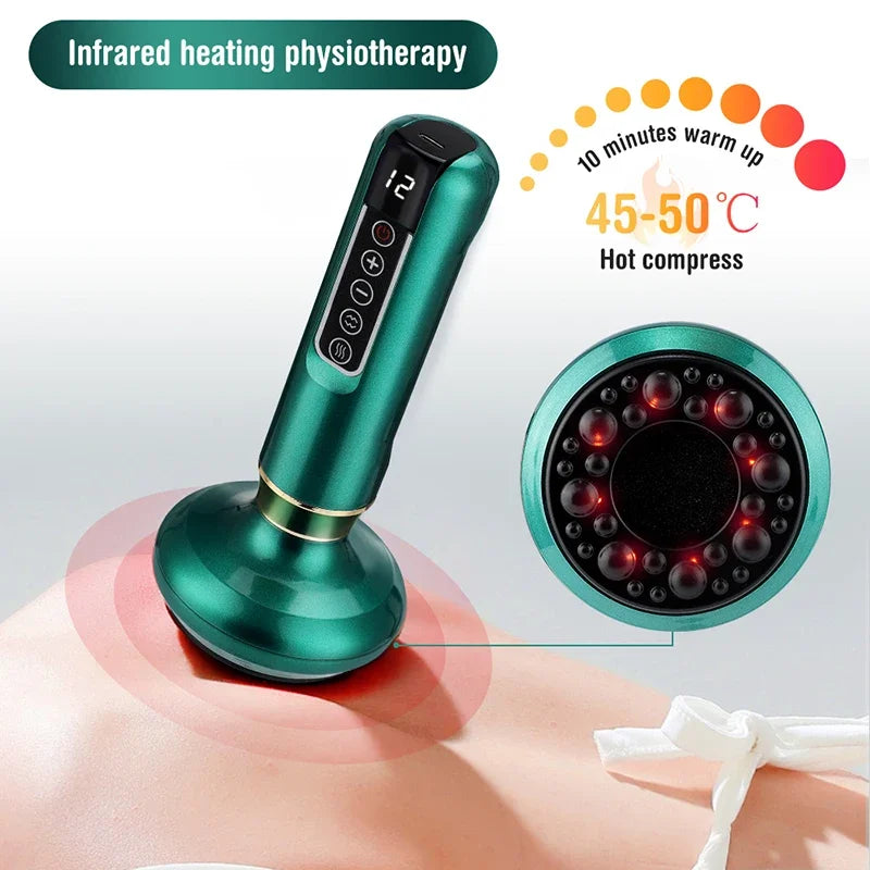 Beauty Health Scraping Infrared Heat Slimming Massage Therapy Electric Cupping Massager Vacuum Suction Cup GuaSha Anti Cellulite