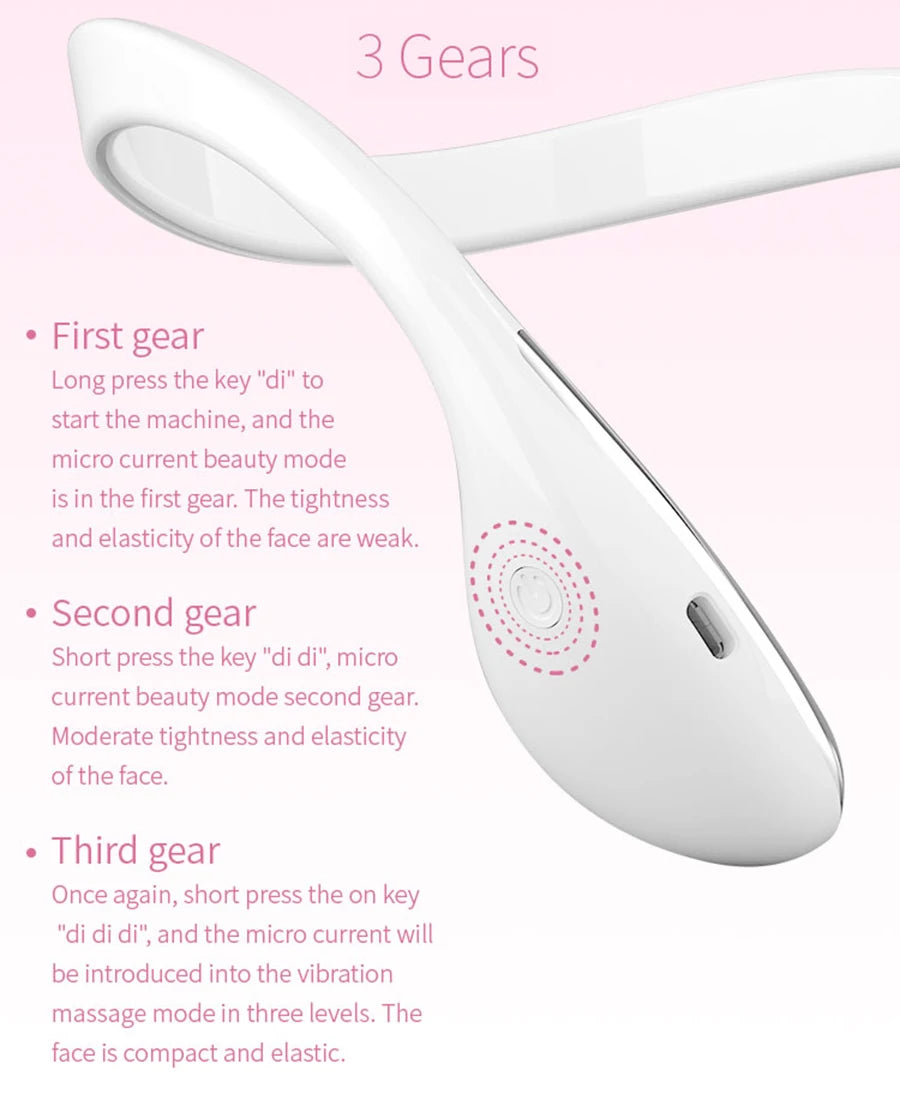 Micro-current Face Lift Beauty Care Tools NEW EMS Vibrating Face Lift Massager Intelligent Electric V Facial Plastic Massager