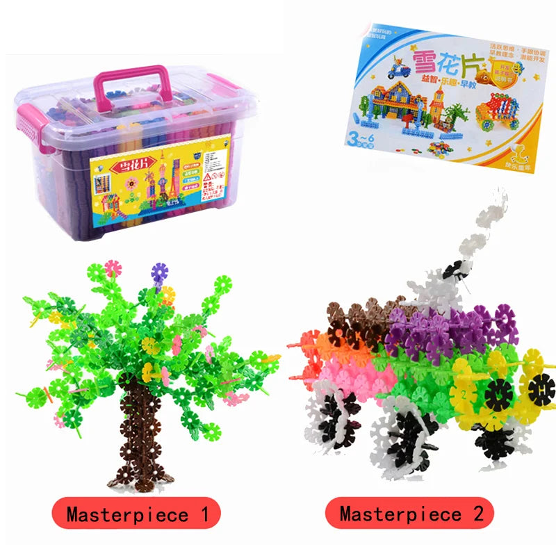 3CM 3D Puzzle Plastic Snowflake Building Toys Kids Flakes Construction Piecing Together Interlocking Jigsaw Set Kids Brain Toy