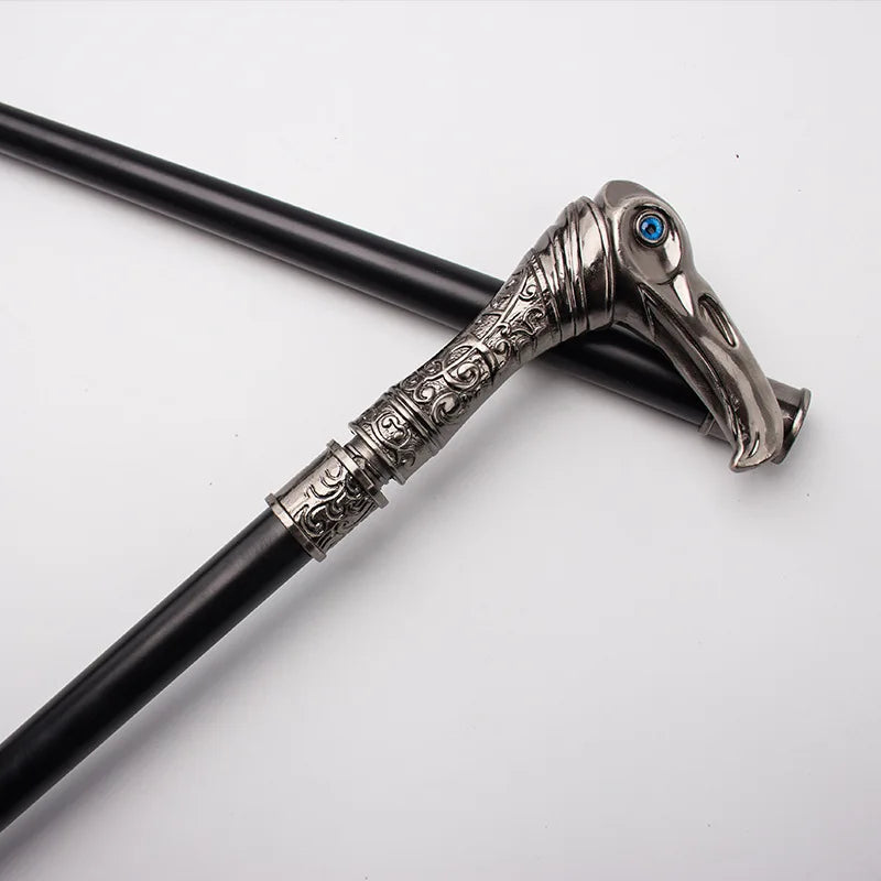 1pc Eagle Falcon Walking Cane Stick Elegent Eagle Head Metal Cane Walking Canes Man Hand Free Cane Crutch COSPLAY Weapon Props