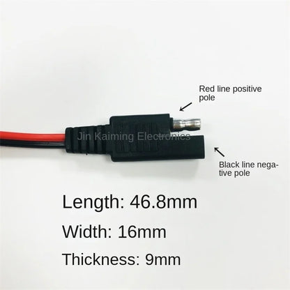 2m 18AWG Pure Copper 0.75mm² 10A Solar Panel Power Extension Cable SAE Male To Female