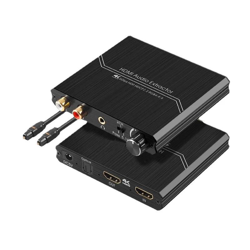 4K@60Hz HDMI Audio Extractor - Audio Converter, Decoder, Volume Control, Audio Extractor