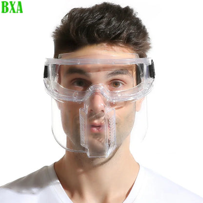 Protective Transparent Face Mask Goggles Anti-spray Dust Welding Face Shield Safety Dustproof Waterproof Glasses Detachable