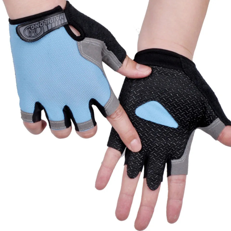 Hot Cycling Anti-slip Anti-sweat Male Female Half Finger Gloves Breathable Shockproof Sports Gloves Cycling Cycling Gloves