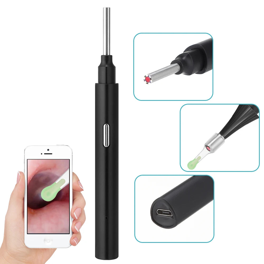 Ear Cleaner Endoscope Ear Cone WiFi Ear Mirror HD 1080P Wireless Ear Five-axis Gyroscope Ear Wax Removal Tool Ear Wax Cleaner