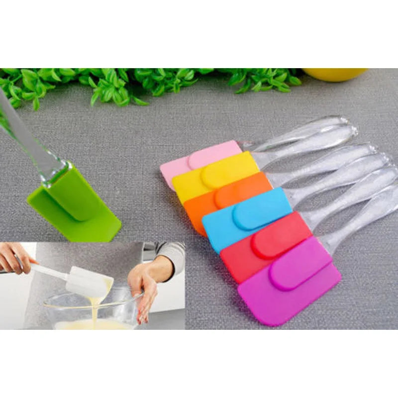 1PCS Silicone Cake Cream Butter Spatula Scraper Stir Cake Utensil Spatula Brush Mixing Knife Cooking Pastry Tools Random color