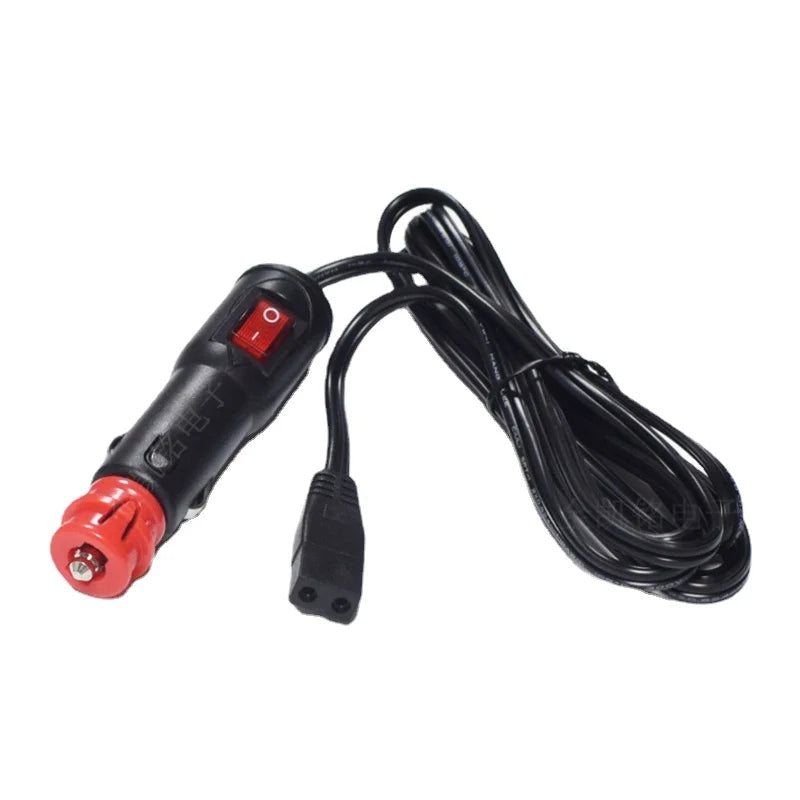 With Switch 10A Red Head Car Charger Cigarette Lighter Plug To New B-Type Tail Plug Refrigerator Power Cable, 1.8m